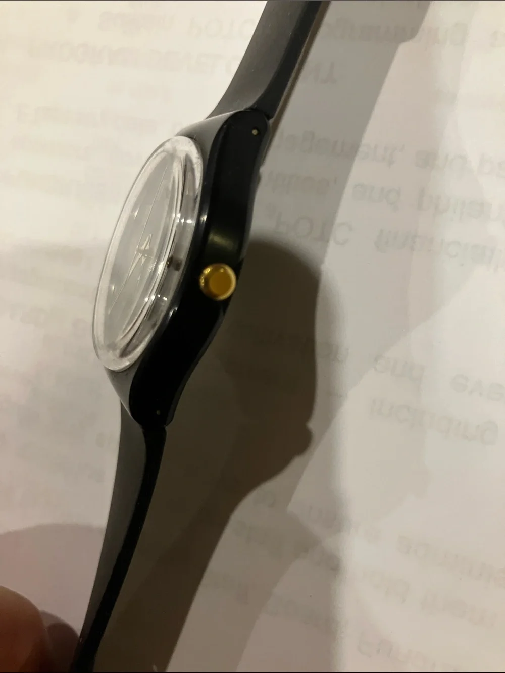Swatch Watch Mens Golden Tac GB274 Black Unisex 34mm New Battery
